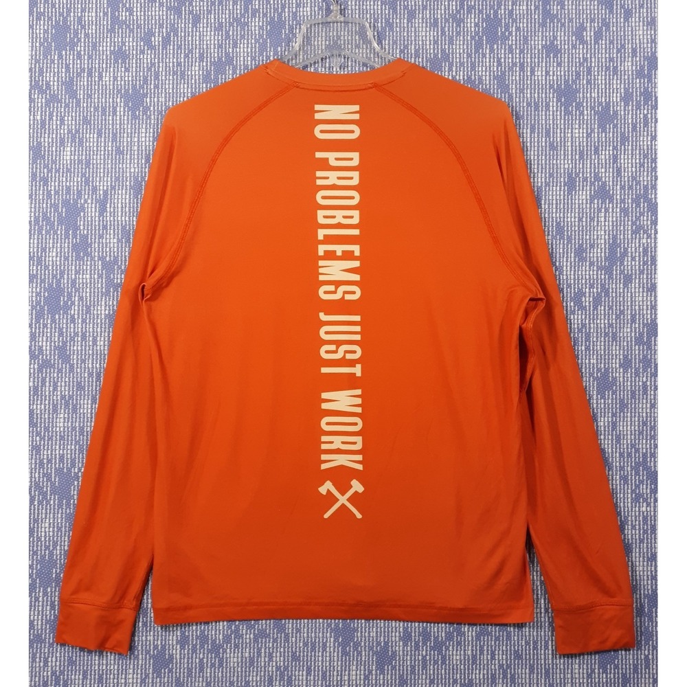 AAR All American Roughneck Mens Long Sleeve T-Shirt Size M Performance Orange